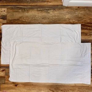 Set of 2 King Size Flannel Thick Pillow Cases - White with Dark Grey Polka Dots